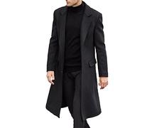 YAODAMAI Herrenfarbanlagen Langer Trenchcoat Wollmantel Mode Britisch -Herren -Wollmantel