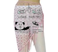 YAODAMAI Women's Hollow Mesh Pailletten Hüfttuch Fischnetz Großes Dreieckstuch Bauchtanz Taille Kette Hüfttuch Perlen Dekorative Taille Schal