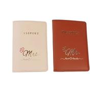 YAOGUI Reisepasshülle für Paare, PU-Leder, Reisepasshalter, Hochzeit, Reisen, kompakt, organisiert für Paare, für Flitterwochen, 2 Stück, Cfand Kh, Love version, Mass Beauty