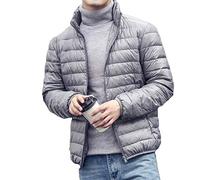 YAOTT Herren Daunenjacke Ultraleicht Winddicht Jacke Winterjacke Steppjacke Warme Jacke Silber XS