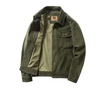 YAOTT Herren Dünne Cordjacke Leicht Jacke Frühling Herbst Übergangsjacke Cordmantel Männer Retro Cargo Jacke Outdoorjacke Freizeitjacke Modische Knöpfe Casual Jacke Mantel mit Taschen Grün 3XL