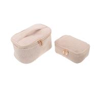 Yardenfun 2-teiliges Set Reise-kulturbeutel aus Cord, Kleine Kosmetiktasche mit Reißverschluss für Reisen, Wochenendausflüge, Handtaschenorganisation, Damen-toilettenartikel