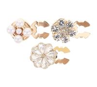 Yardenfun 3stücke Manschettenknöpfe für Damen Blumenförmige Strassknöpfe Hemdmanschettenverzierungen aus Stabiler Legierung Kristallknöpfe für Smoking und Blusen