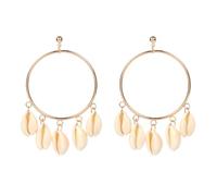Yardwe 1 Paar Runde Muschelohrringe Hautfreundlicher Ohrschmuck Modische Hängeohrringe für Damen Geeignet für Partys und Alltag