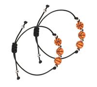 Yardwe 2 Stück Basketball Charm Armbänder Verstellbar Acryl Perlenbesetzt Sportarmband Für Basketballspieler Und Fitnessfans Outdoor Gym Accessoire