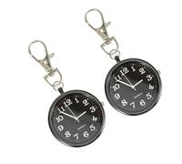 Yardwe 2 Stück Quarz Taschenuhren mit Schlüsselanhänger Große Digitale Ziffern Praktische Schwesternuhr für Pflegepersonal Stilvolle Tragbare Brustuhr Schwarz Leicht Ablesbar