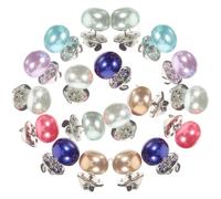Yardwe 20 Stück Nahtlose Perlmutt Knopf Anstecknadeln für Damen Farbige Metall Broschen ohne Nähen Sichere Ersatzknöpfe für Blusen Hemden und Jeans Zufällige Farbe