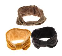 Yardwe 3stücke Warmes Damen Stirnband aus Strick Winter Ohrenwärmer Gehäkelt Dicke Stirnbänder für Outdoor Laufen Skifahren Wandern Alltag Hautfreundlich Waschbar Langlebig Sitzend