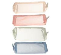 Yardwe 4-teilige Netz-Make-up-Taschen: Netz-Kosmetiktasche, tragbare Reise-Organizer-Reißverschlusstasche, Toilettenartikel-Make-up-Taschen für Home-Office-Reisezubehör