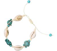 Yardwe Boho Fußkette Damen mit Muscheln und Schildkrötenanhänger Handgewebtes Strand Armband Langlebig für Meer und Sand Modisches Schmuckstück für Sommerurlaub und Freizeit