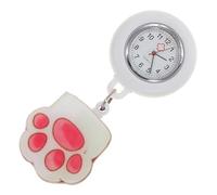 Yardwe Clip On Taschenuhr aus Quarz mit Abnehmbarem Deckel und Weißem Silikongehäuse Medizinische Uhr für Krankenschwestern und Ärzte im Alltag