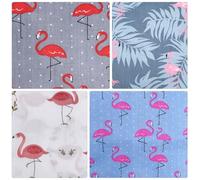 Yardwe DIY Druckstoff Baumwolle 6 teiliges Patchwork Set mit Flamingo Muster für Handarbeit und Münzbeutel