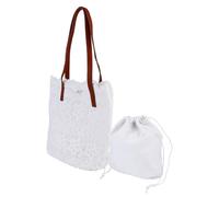 Yardwe Elegante Damen Schultertasche mit Spitzen Stickerei design Mittelgroße Weiße Umhängetasche Modische Allround tasche für Alltag Shopping und Büro Praktische Handtasche mit
