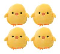 Yardwe Kleine Plüsch Geldbörse Küken Münztasche Gelb Ostern 4 Stück Cartoon Huhn Schlüsselbörse Zufällige Farbe Zufällige Farbe