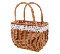 Yardwe Korbtasche aus Weide, Handgefertigt, Kleine Henkeltasche für Damen | Geflochtenes Wicker Design, Vielseitig Nutzbar, als Blumenkorb oder Aufbewahrung, Stilvoll und Ansprechend