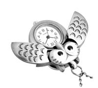 Yardwe Retro Taschenuhr Eule Silber Halbmond Design Analoge Vintage Taschenuhr Mit Kreativer Flügel Dekoration Für Damen Herren Geschenkidee Und Modisches Accessoire