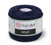 Yarn Art 1 Knäuel Yarnart Violett, 100 merzerisierte Baumwollgarne, Häkelspitze, Handstrickgarn, Stickerei, Kunsthandwerk (Marineblau 0066)