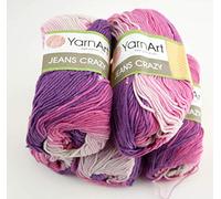 Yarn Art Jeans Crazy 500g Farbverlaufswolle 55% Baumwolle 10x50g (8206)