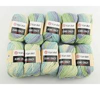 YarnArt Jeans Crazy 500g Farbverlaufswolle 55% Baumwolle 10x50g (8208)