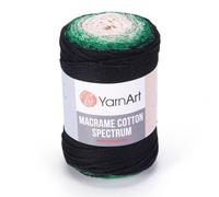 Yarn Art Macrame Cotton Spectrum Makramee-Kordel, 250 g, 220 m, 80 % Baumwolle, Makramee-Seil, mehrfarbig, buntes Makramee-Garn, Kammgarn Aran