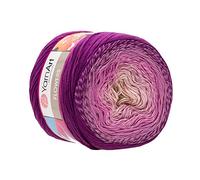 YarnArt Blumen Garn 55% Baumwolle 45% Acryl 250gr 1094yds Mehrfarbig Baumwollgarn Regenbogen Häkelgarn Frühling Sommer 2 Sportgarn (290)