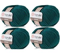 YarnArt 4 Knäuel Baumwollmischgarn, 55 % Baumwolle, 45 % Acryl, Häkelgarn, Handstricken, Kunst, Lot von 4 Knäueln, 200 g