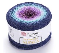 YarnArt Blumen Alpaka 20% Alpaka 80% Acryl Gewicht 250 g Länge 1028 Yards Mehrfarbig Regenbogen Häkelgarn Wintergarn Gewicht 2 Sport (433)