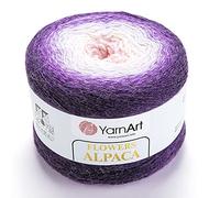 YarnArt Blumen Alpaka 20% Alpaka 80% Acryl Gewicht 250 g Länge 1028 Yards Mehrfarbig Regenbogen Häkelgarn Winter Garn Gewicht 2 Sport (427)