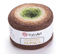 YarnArt Blumen Alpaka 20% Alpaka 80% Acryl Gewicht 250 g Länge 1028 Yards mehrfarbiges Regenbogenhäkeln Wintergarn Gewicht 2 Sport (425)
