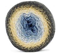 YarnArt Blumen Moonlight Glitter Baumwollgarn, Gewicht 260 g, Länge 900 m, Regenbogenhäkeln, metallischer Lurex, handgestrickt, glänzend, silberner Kuchen, mehrfarbige Baumwolle, Regenbogenhäkeln