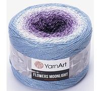 YarnArt Blumen Moonlight Glitter Baumwollgarn, Gewicht 260 g, Länge 900 m, Sport-Garn, Regenbogen-Häkeln, metallisches Lurex-Handstrick, glänzend, mehrfarbige Baumwolle, Regenbogen-Häkeln (3264)