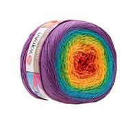 YarnArt Blumengarn, 55 % Baumwolle, 45 % Acryl, 250 g, 1094 m, mehrfarbiges Baumwollgarn, Regenbogen-Häkelgarn, Frühling, Sommer 2 Sportgarn (277)