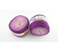 YarnArt Flowers 500 Gramm Bobbel Wolle Farbverlauf, 55% Baumwolle, Bobble Strickwolle Mehrfarbig 290