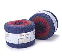 YarnArt Flowers Alpaka 2 x 250 Gr Rainbow Hook Winter Yarn 500 Gr 20% Alpaka - 80% Acrylic - Color:Multicolored 439
