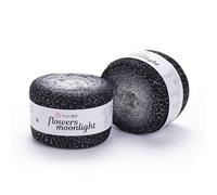 YarnArt Flowers Moonlight 3253 Baumwoll-Acrylgarn mit Farbverlauf und metallischem Lurex, 250 g, 1000 Meter, glänzendes, mehrfarbiges Garn zum Häkeln, Stricken, für Schals und DIY-Projekte