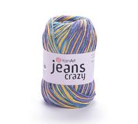 Yarnart Jeans Crazy 160m, 50g I 55% Baumwolle I 45% Polyacryl I Amigurumiwolle l Farbverlaufsgarn I zum Häkeln und Stricken