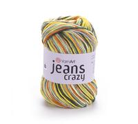 Yarnart Jeans Crazy 160m, 50g I 55% Baumwolle I 45% Polyacryl I Amigurumiwolle l Farbverlaufsgarn I zum Häkeln und Stricken