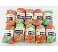 YarnArt Jeans Crazy 500g Farbverlaufswolle 55% Baumwolle 10x50g (8202)