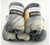 YarnArt Jeans Crazy 500g Farbverlaufswolle 55% Baumwolle 10x50g (8204)