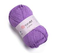 YarnArt Jeans Plus Garn aus Baumwollmischung, weiches Babygarn, 55 % Baumwolle, 45 % Acryl, 100 g, 160 m, Garnstärke: 4 (1 Knäuel) (72)