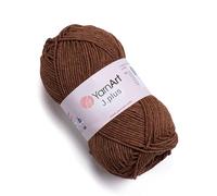 YarnArt Jeans Plus Garn aus Baumwollmischung, weiches Babygarn, 55 % Baumwolle, 45 % Acryl, 100 g, 160 m, Garnstärke: 4 (1 Knäuel) (70)