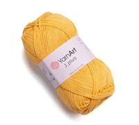 YarnArt Jeans Plus, weiches Baumwollmischgarn, 100 g, 160 m, 55 % Baumwolle, 45 % Acryl, Garnstärke: 4 (Kammgarn), ideal für Amigurumi, Babyprojekte, Stricken & Häkeln, strapazierfähig & weich (35)