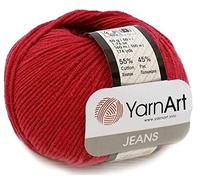 YarnArt Jeans Sportgarn, 55 % Baumwolle, 45 % Acryl, 1 Knäuel, 50 g, 26 m