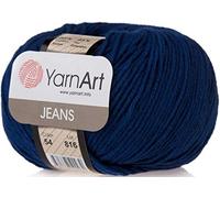 YarnArt Jeans Sportgarn, 55 % Baumwolle, 45 % Acryl, 1 Knäuel, 50 g, 54 m
