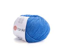 YarnArt Jeansgarn, 55 % Baumwolle, 45 % Acryl, leichtes Amigurumi-Faden zum Häkeln und Stricken, weiches türkisches Bastelmaterial für Puppen, Spielzeug, Baby-Projekte, Farbe (17)