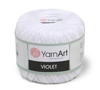 YarnArt Violett, Häkel- und Strickgarn aus 100 % merzerisierter Baumwolle, weiches und strapazierfähiges Spitzengarn für Stickerei, Deckchen und Bastelarbeiten, 1 Knäuel (50 g, 282 m) (1000)