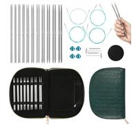 Yarniss Rundstricknadel-Set, 2,0~5,0 mm, austauschbare Aluminium-Stricknadeln mit Etui, 11 Paar