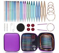 Yarniss Rundstricknadel-Set, 3,0~10,0 mm, austauschbare Aluminium-Stricknadeln mit Etui, 13 Paar