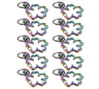 YARNOW 10stücke Teiliges Bunte Metall schlüsselanhänger DIY Zubehör Kreative Regenbogenfarben Filigrane Schlüsselanhänger dekorationen für Persönliche Geschenke und Bastelprojekte