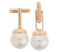 YARNOW 2 Stück Elegante Perlen Manschettenknöpfe für Herren French Cuff Shirt Business Schmuck Klassische Französische Hemdmanschetten mit Feiner Verarbeitung für Hochzeit und Party